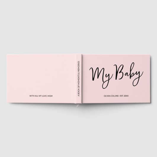 Blush Pink Keepsaké Script Baby Book for Mother (Complet)