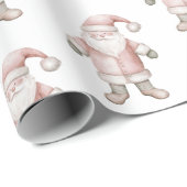Blush Pink Kerstman Cadeaupapier (Rol Hoek)