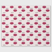 Blush Pink Kiss Red Lips XOXO Cadeaupapier (Vlak)
