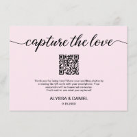Blush Pink Leg de liefde QR-code trouwfoto vast
