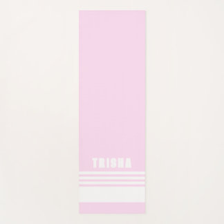 blush pink light modern preppy classic stripes yogamat