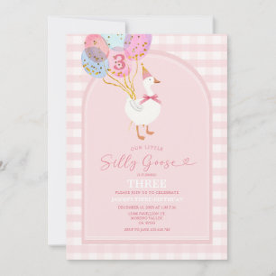 Blush Pink Little Gekke Goose 3e Verjaardag Kaart