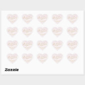 Blush Pink Love is Sweet Wedding Favor Hart Sticker (Vel)