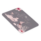 Blush Pink Map Elke bestemming De datum opslaan Magneet (Rechterzijde)