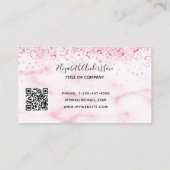 Blush pink marble confetti QR code Visitekaartje (Achterkant)