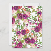 Blush Pink & Marsala Bloemen Bruids Luncheon Kaart (Achterkant)