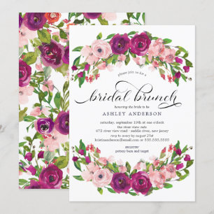 Blush Pink & Marsala Floral Vrijgezellenfeest Brun Kaart