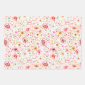 Blush Pink Meadow Wildflowers Boho Elegant Inpakpapier Vel (Voorkant 2)