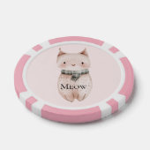 Blush Pink Meow Cat Poker Chips (Enkel)