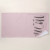 Blush Pink Meow Cat Strandlaken (Voorkant)