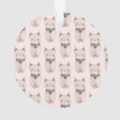 Blush Pink Meow Christmas Cat Gift Ornament (achterkant)