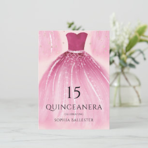 Blush Pink Mermaid Dress 15th Quinceanera Party Kaart