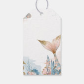 Blush Pink Mermaid Tail Baby shower Cadeaulabel (Achterkant)