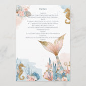Blush Pink Mermaid Tail Baby shower Menu (Voorkant)