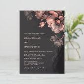 Blush Pink Metallic 3 D Flowers Wedding Invitation (Debout devant)