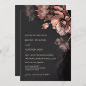 Blush Pink Metallic 3 D Flowers Wedding Invitation (Devant / Derrière)