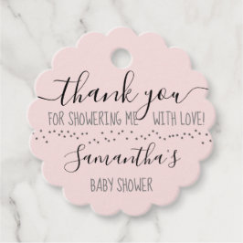 Blush Pink Minimale Moderne Dank u Baby shower Bedankjes Labels