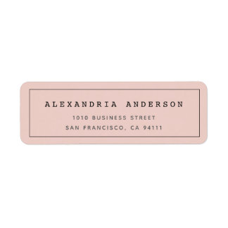 Blush Pink Minimalist Clean Border Address Label