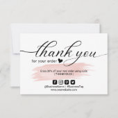 Blush Pink Minimalist Order Hartelijk dank Bedankkaart (Voorkant)