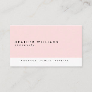 Blush Pink Minimalist Photography Visitekaartjes