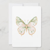 Blush Pink Mint Green Gold Butterfly Bridal Shower Kaart (Achterkant)