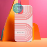 Blush Pink Mod Retro Stried Motif Nom personnalisé<br><div class="desc">les années 70 Inspirée Retro Stripes - Un motif funky avec des rayures audacieuses et un monogramme de votre prénom ou de votre nom. Si votre art doit encore être ajusté, cliquez sur le bouton Personnaliser. Cela vous mènera à une zone de design où vous pouvez déplacer les choses et...</div>