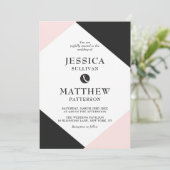 Blush Pink Modern Accents Wedding Kaart (Staand voorkant)
