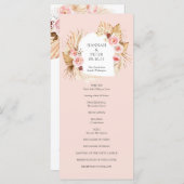 Blush Pink Modern Boho Pampas Grass Floral-program (Voorkant / Achterkant)