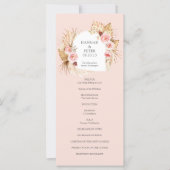 Blush Pink Modern Boho Pampas Grass Floral-program (Voorkant)