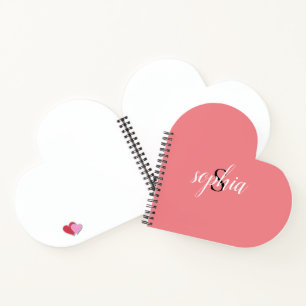 Blush Pink Modern Elegant Monogram Name Script Notitieboek