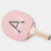 Blush Pink Modern Girly Monogram Ping Pong Paddle Tafeltennisbatje (Zijkant)