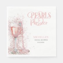Blush Pink Modern Glitter Parels en Prosecco