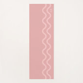 Blush Pink Modern Minimal Wavy Lines With Initials Yogamat (Voorkant)