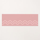 Blush Pink Modern Minimal Wavy Lines With Initials Yogamat (Voorkant (horizontaal))