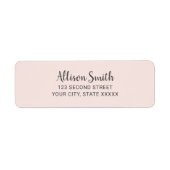 Blush Pink Modern Minimalist Girly Etiket (Voorkant)
