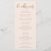 Blush Pink Modern Minimalist Wedding Programme Programma (Achterkant)