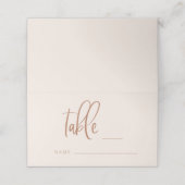 Blush Pink Modern Minimalist Wedloop Table Number (Buitenkant ongevouwen)