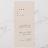 Blush Pink Modern Minimalist Weduwflat Menu (Voorkant)