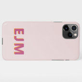 Blush Pink Modern Monogram Elegant iPhone Hoesje (Achterkant horizontaal)