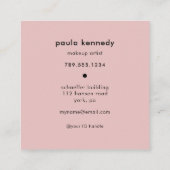 Blush Pink Modern Photo Makeup 3 Photo Square Vierkante Visitekaartje (Achterkant)