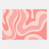 Blush Pink Modern Retro Liquid Swirl Abstract Inpakpapier Vel (Voorkant)