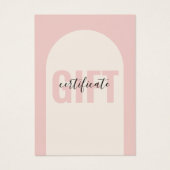 Blush Pink Modern Simple Arch Venin Certificate (Devant)