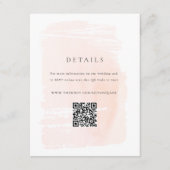 Blush Pink Modern Waterverf Wedding Informatiekaartje (Voorkant)