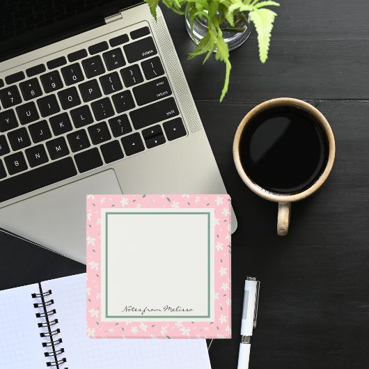 Blush Pink Modern Wildbloemen Post-it® Notes