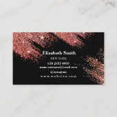 Blush Pink Modern Zwart Visitekaartje (Achterkant)