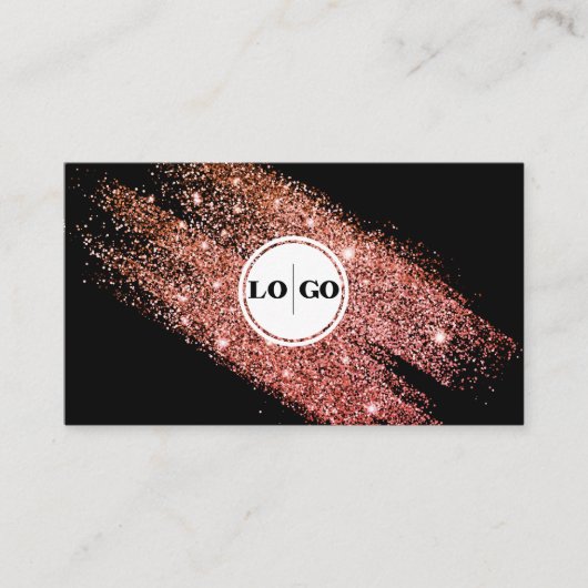 Blush Pink Modern Zwart Visitekaartje (Voorkant)