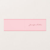Blush Pink Moderne Eenvoudige Sjabloon Elegant Scr Visitekaartjes (Buitenkant ongevouwen)