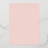 Blush Pink | Moderne Glam Vrouwen 60e Verjaardag Folie Uitnodiging (Achterkant)