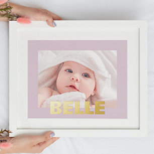 BLUSH PINK Moderne, Vette EDITABLE TEKST GOLD PHOT Folie Afdrukken