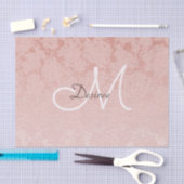 Blush Pink Monogram Elegant Floral Moderne Kunst Tissuepapier (Craft)